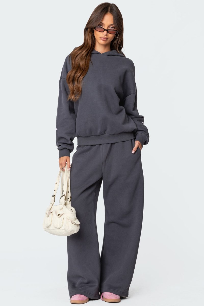 Edikted Bonney Bow Detail Sweatpants Pants Dark Gray | USA EV082748O7