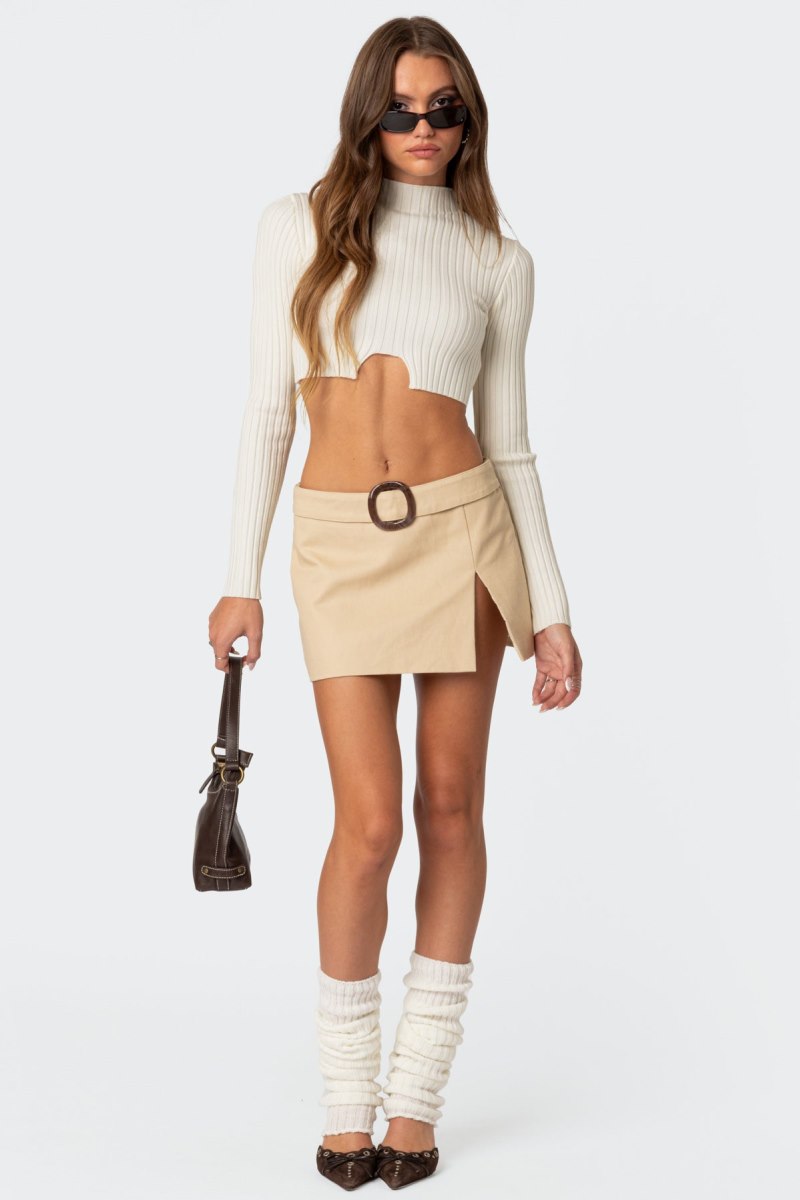 Edikted Bonnie Cropped Sweater Crop Tops Blue | USA LV922522I3
