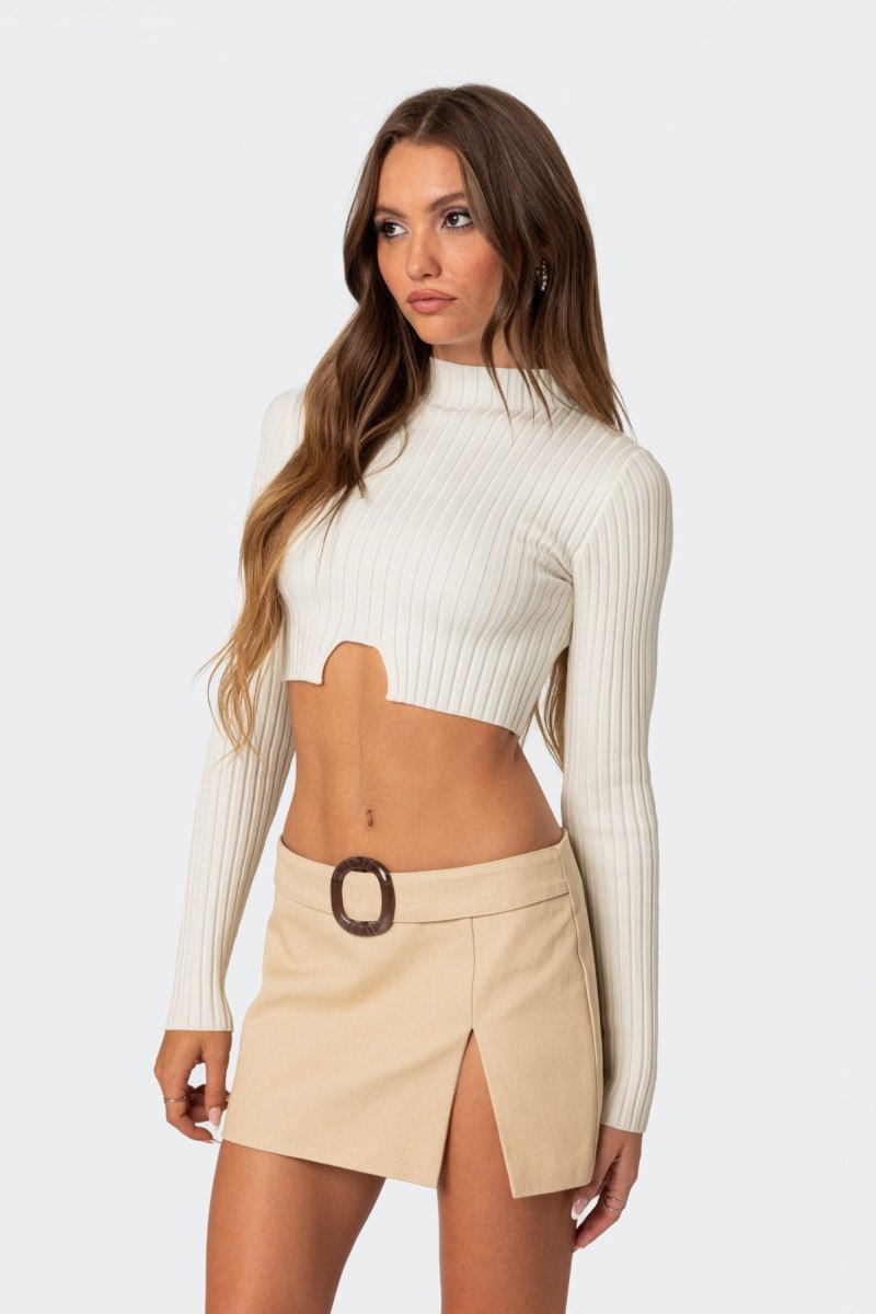 Edikted Bonnie Cropped Sweater Crop Tops Blue | USA LV922522I3