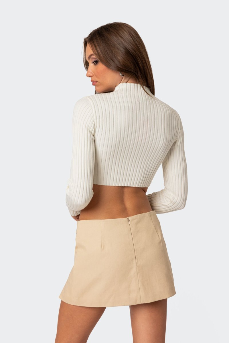 Edikted Bonnie Cropped Sweater Crop Tops Blue | USA LV922522I3