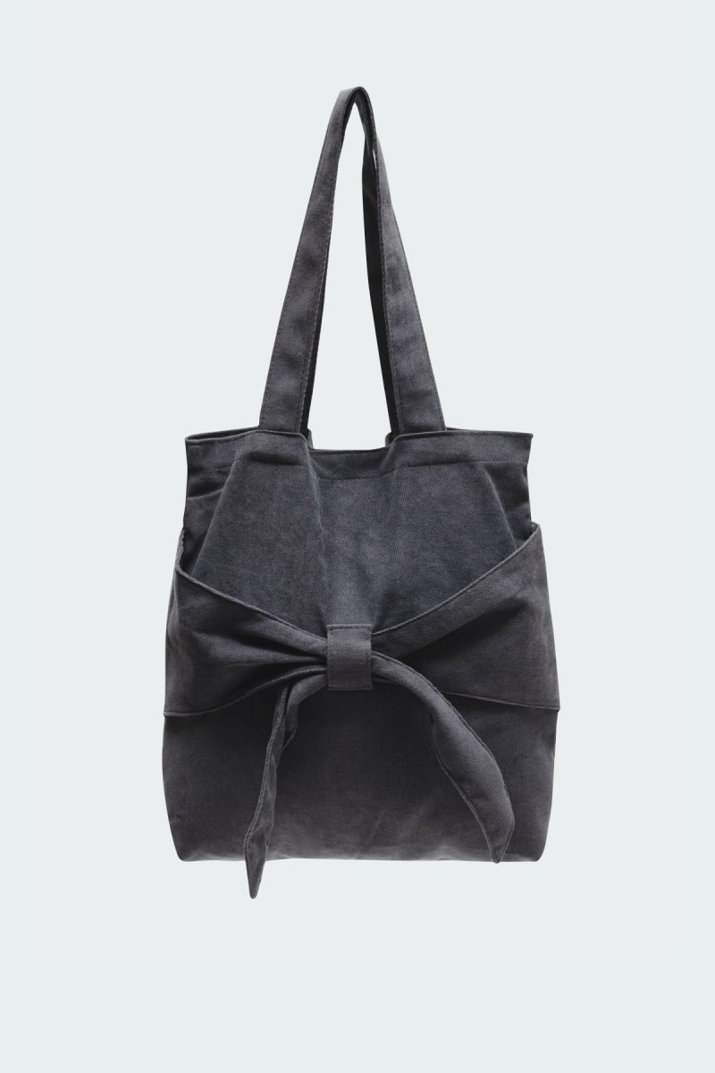 Edikted Bow Detail Tote Bags Dark Gray | USA ZV923212T6