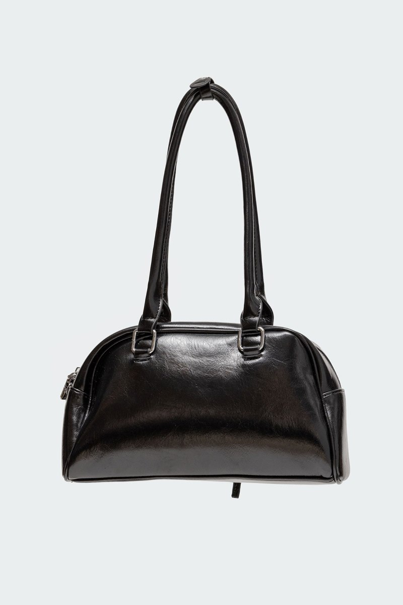 Edikted Bow Pocket Faux Leather Shoulder Bags Black | USA MB863826W5