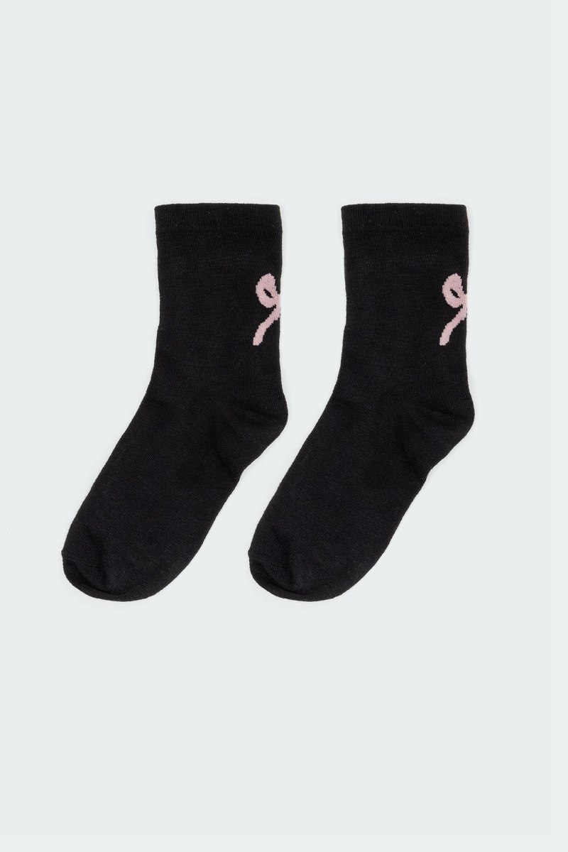 Edikted Bow Socks Black | USA MA995389P6