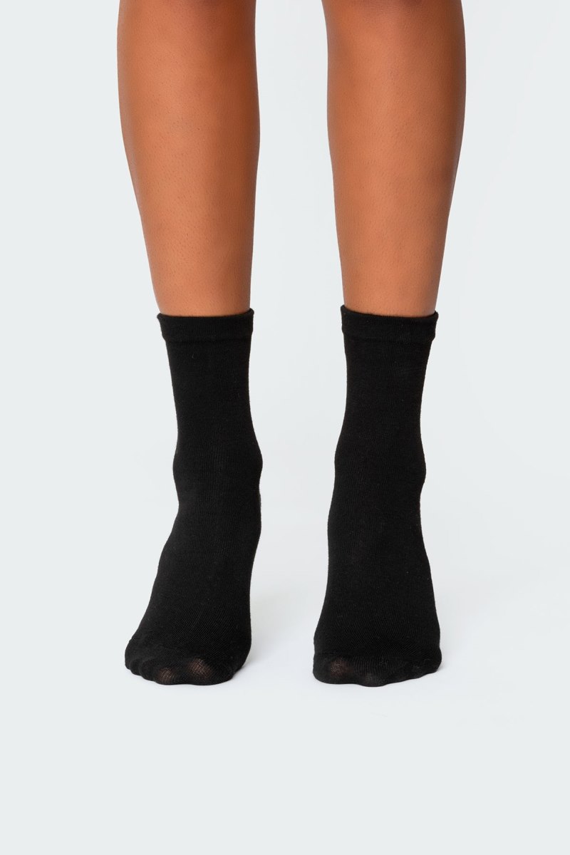 Edikted Bow Socks Black | USA MA995389P6