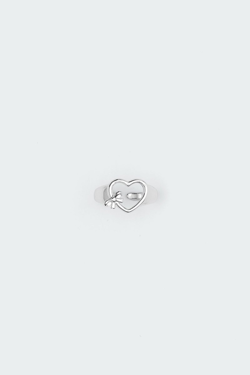Edikted Bowed Heart Rings Silver | USA TZ146624V3