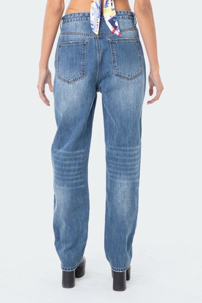 Edikted Boyfriend Jeans Blue | USA KW672457F5