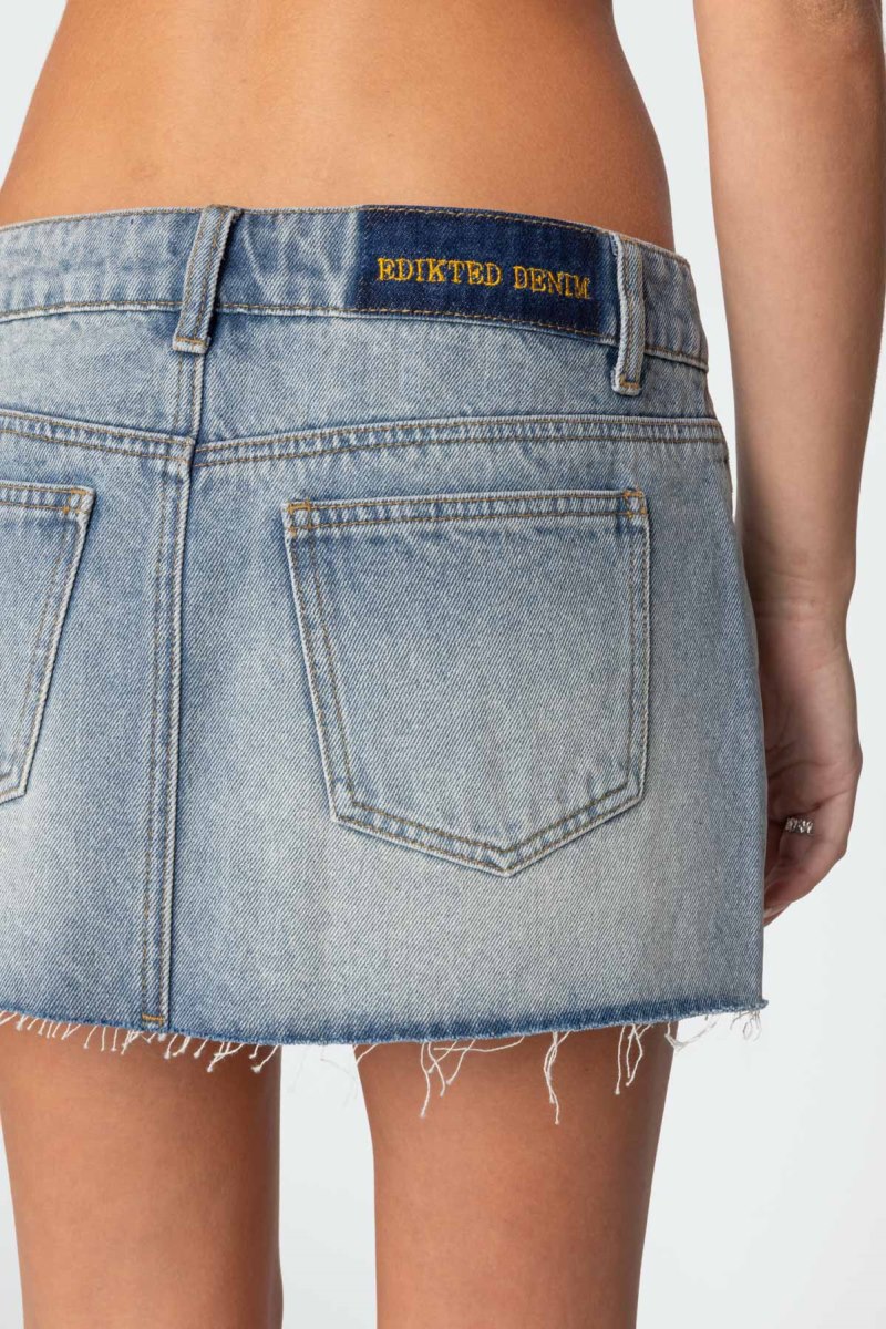 Edikted Brantley Denim Mini Skirts Blue | USA ZX512681C2
