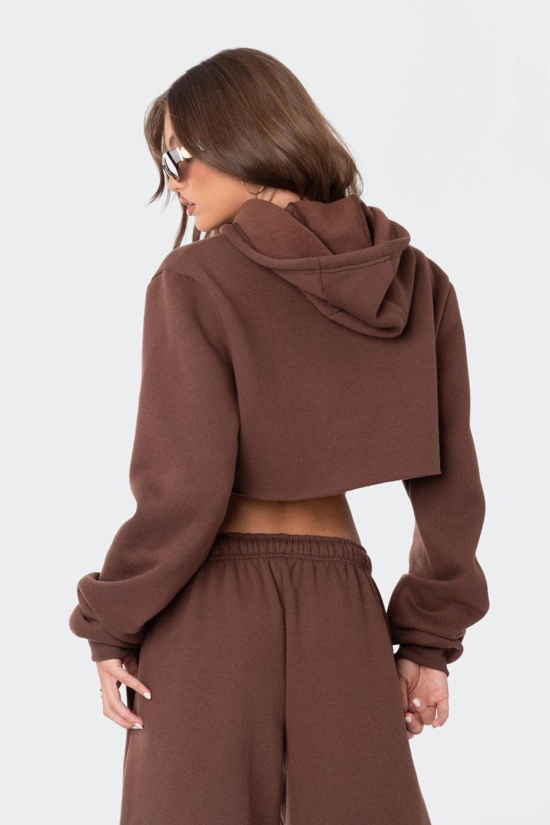 Edikted Brenna Cropped Hoodie Blue | USA UO663156X6