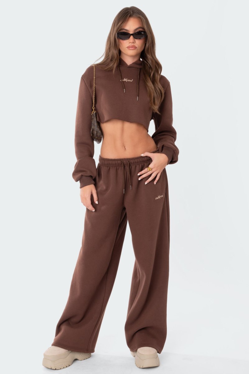 Edikted Brenna Cropped Hoodie Blue | USA UO663156X6