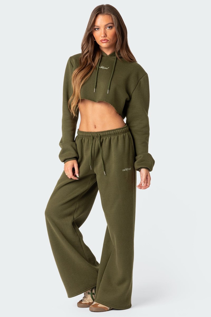 Edikted Brenna Cropped Hoodie Crop Tops Blue | USA OU112221C4