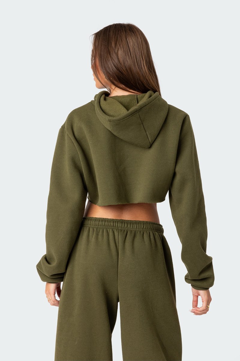 Edikted Brenna Cropped Hoodie Crop Tops Blue | USA OU112221C4