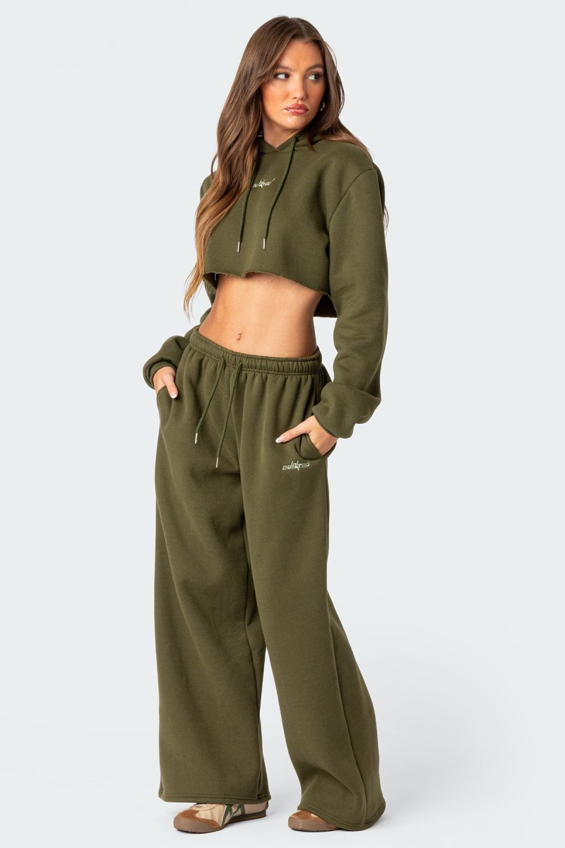 Edikted Brenna Cropped Hoodie Crop Tops Blue | USA OU112221C4