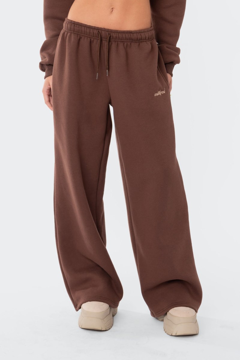 Edikted Brenna Low Rise Wide Sweatpants Pants Blue | USA NQ221322M7