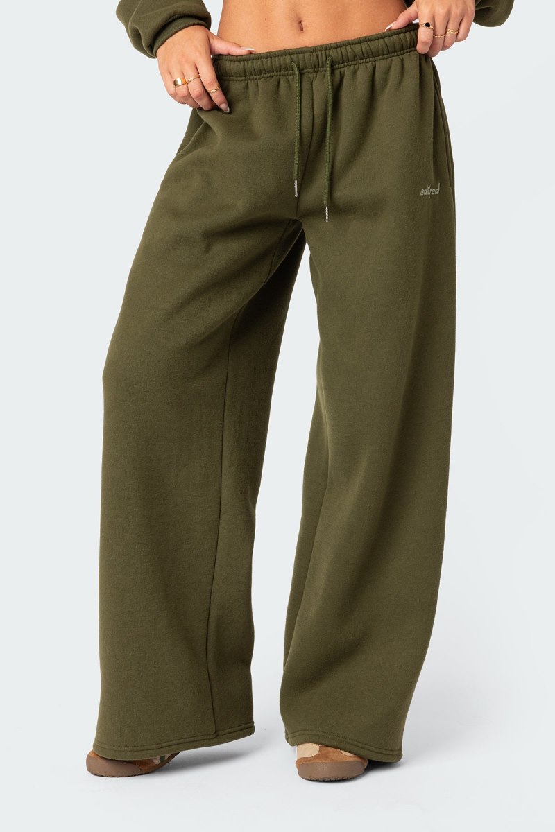 Edikted Brenna Low Rise Wide Sweatpants Blue | USA VN850945W8
