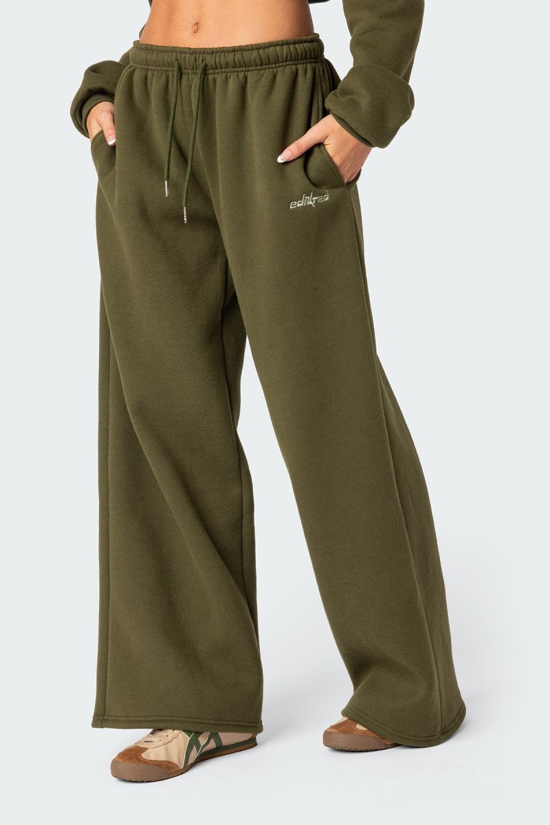 Edikted Brenna Low Rise Wide Sweatpants Blue | USA VN850945W8