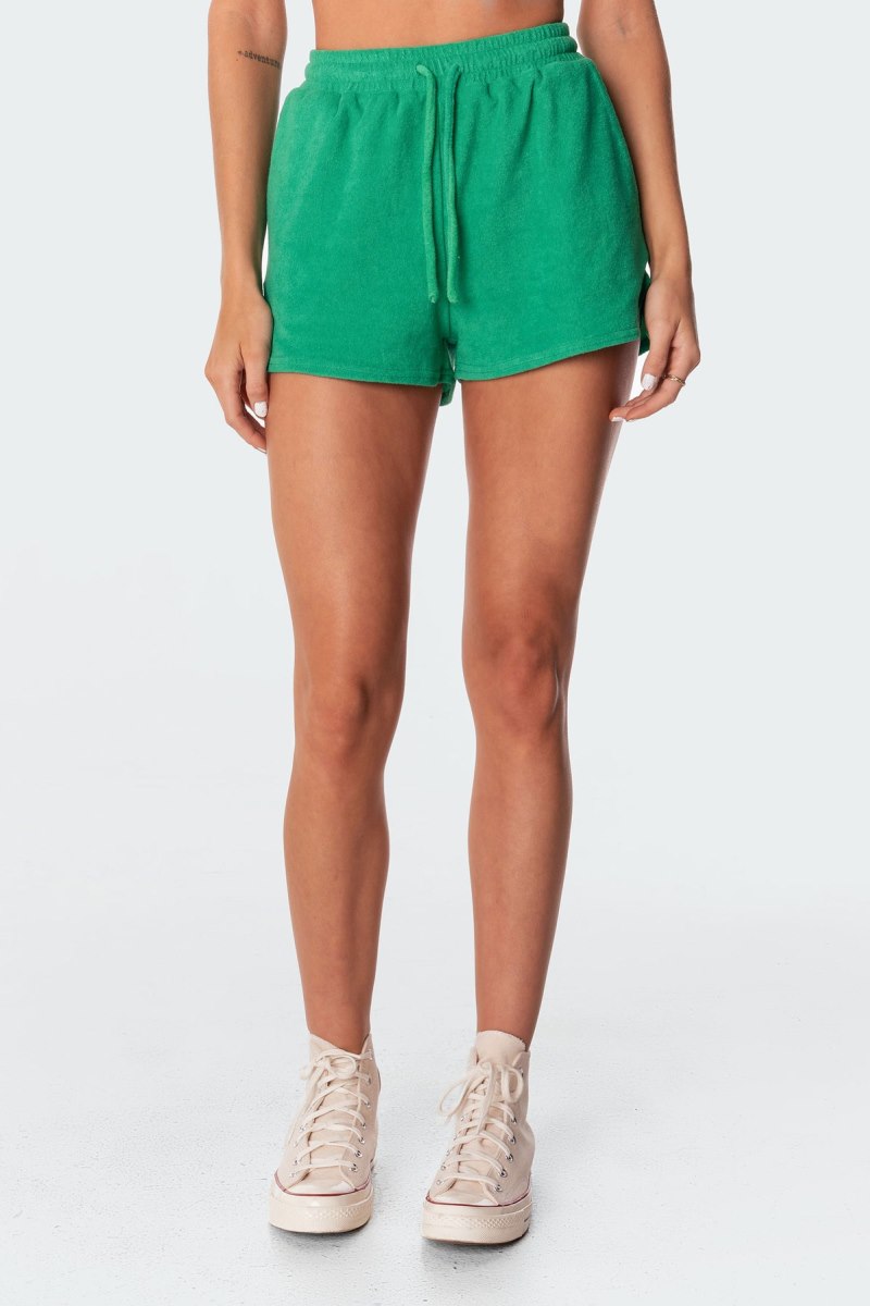 Edikted Bronti Terry Shorts Green | USA WU073857Y2