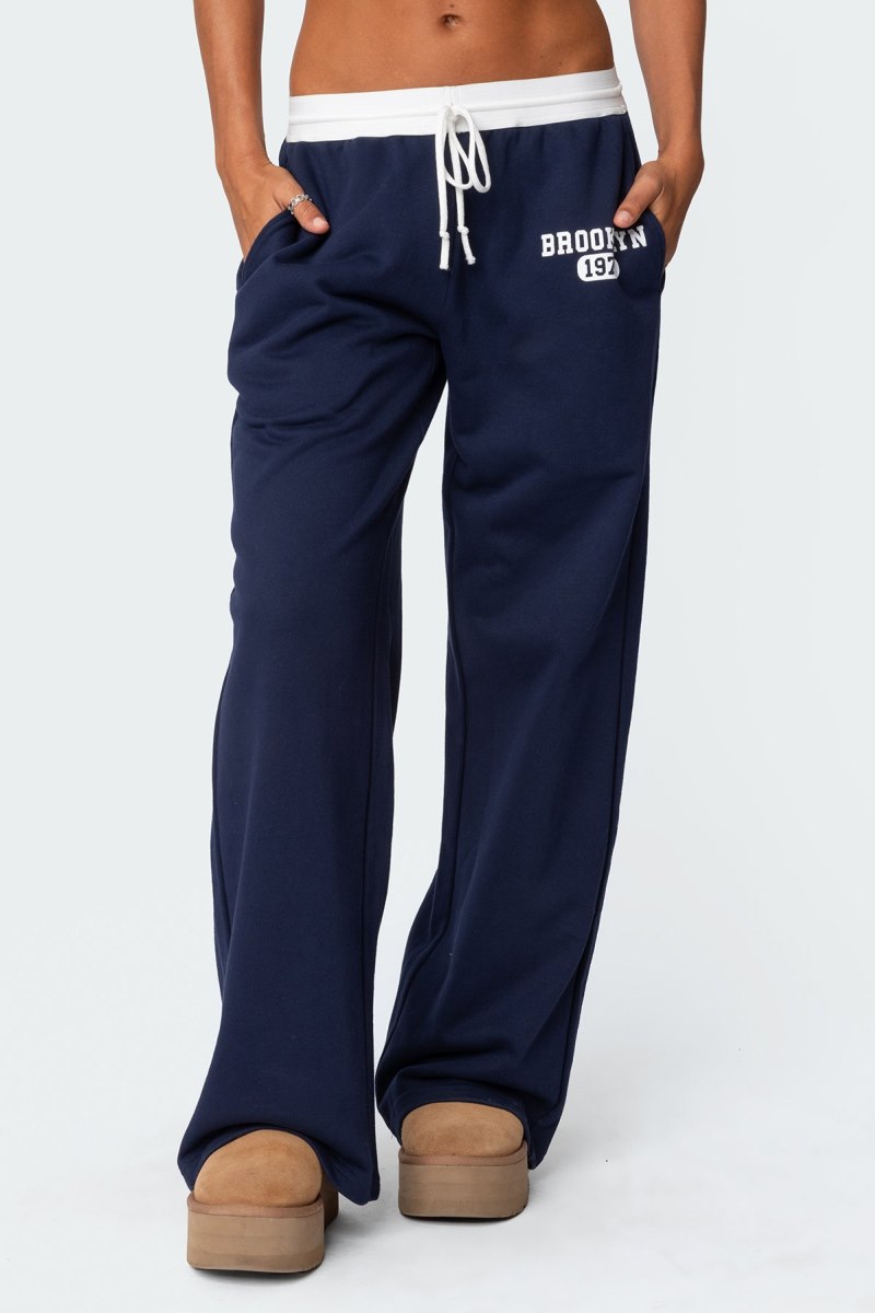 Edikted Brookie Sweatpants Pants Navy | USA KI353105C3