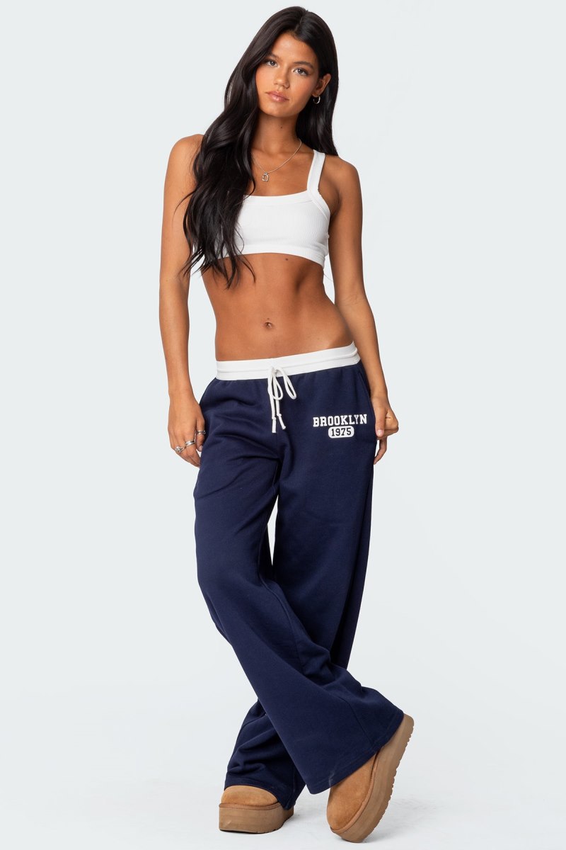 Edikted Brookie Sweatpants Pants Navy | USA KI353105C3