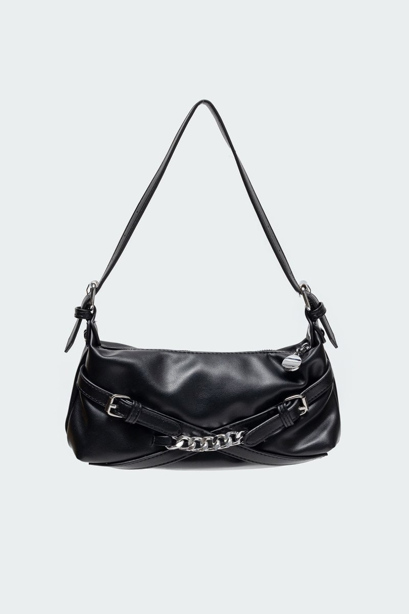 Edikted Buckle & Chain Shoulder Bags Black | USA ER546734R2