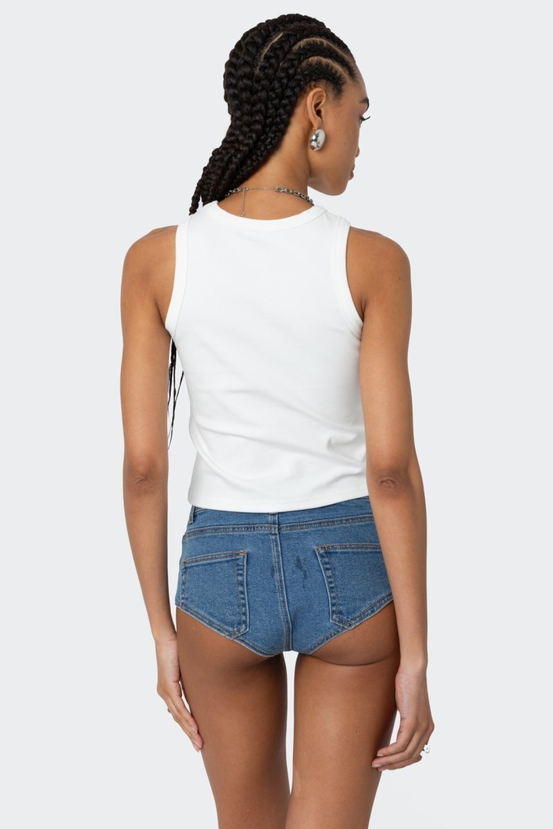 Edikted Buckled Up Tank Graphic Tops White | USA KJ149844U0