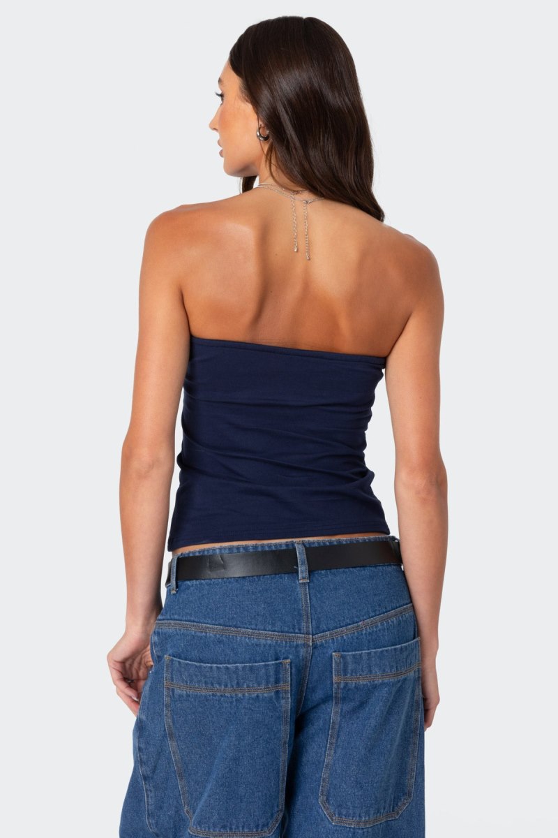 Edikted Built In Bra Tube Strapless Tops Black | USA WK563806E9