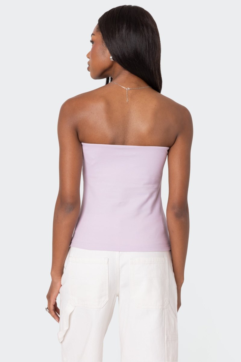 Edikted Built In Bra Tube Strapless Tops Black | USA UY438533D5