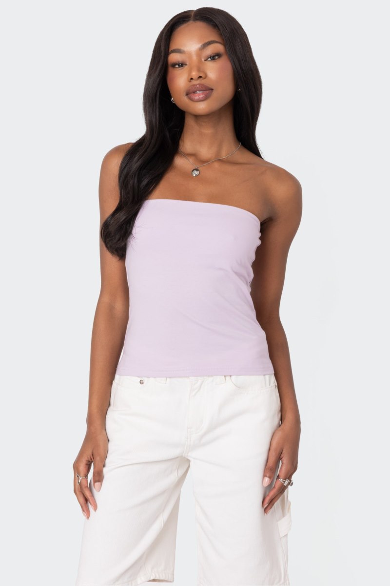Edikted Built In Bra Tube Strapless Tops Black | USA UY438533D5