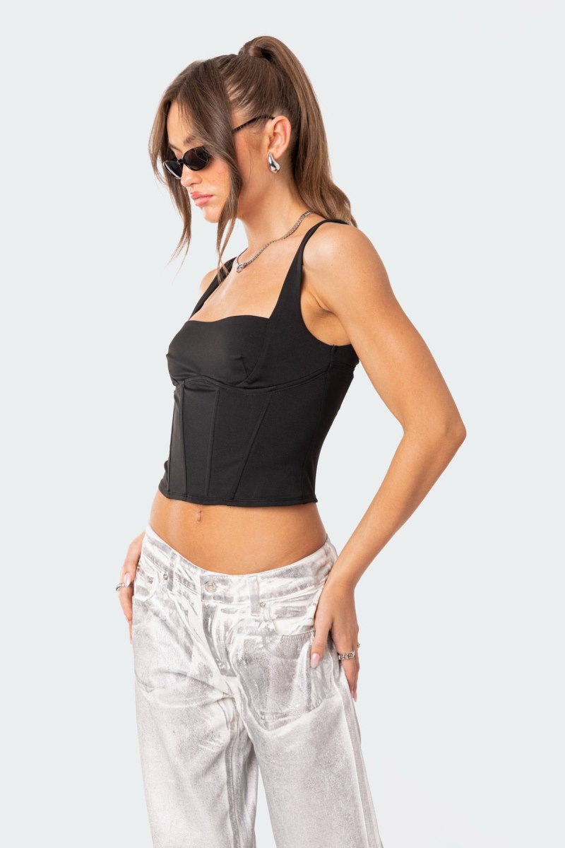 Edikted Bustier Corset Black | USA CZ407430H7
