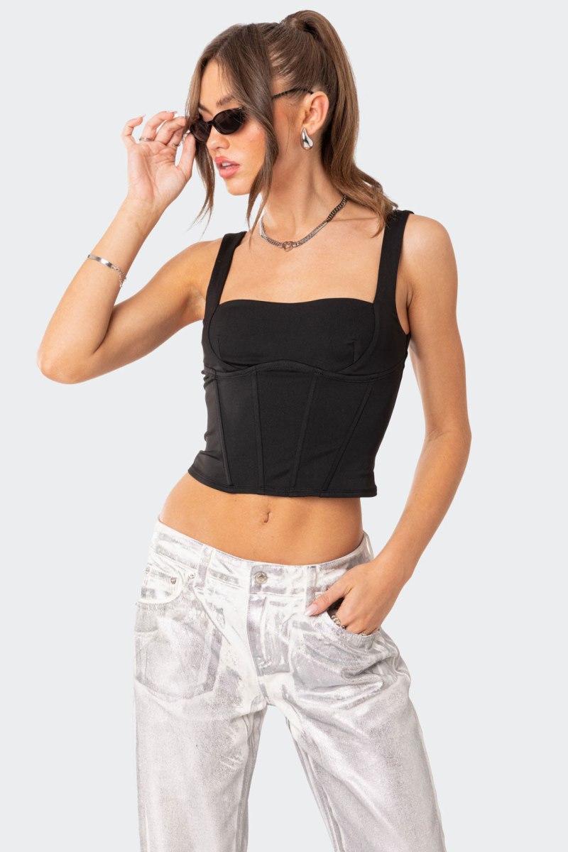 Edikted Bustier Corset Black | USA CZ407430H7