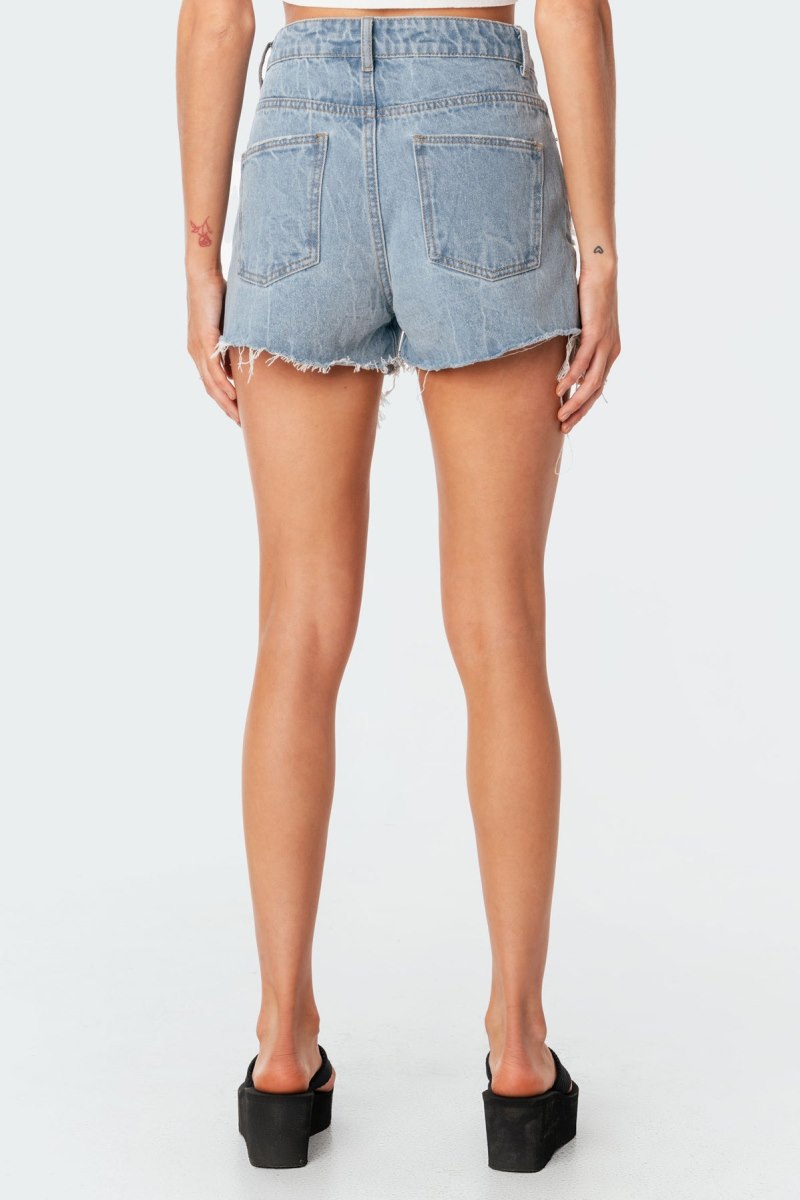 Edikted Cali Girl Denim Shorts Blue | USA ZF855315G5