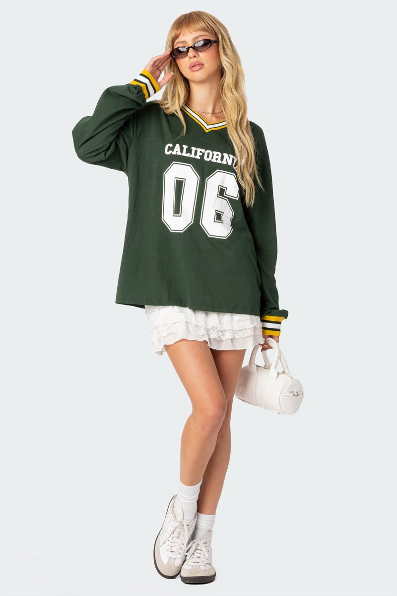 Edikted Cali Oversized Baseball T Shirts Green | USA UE183108V4