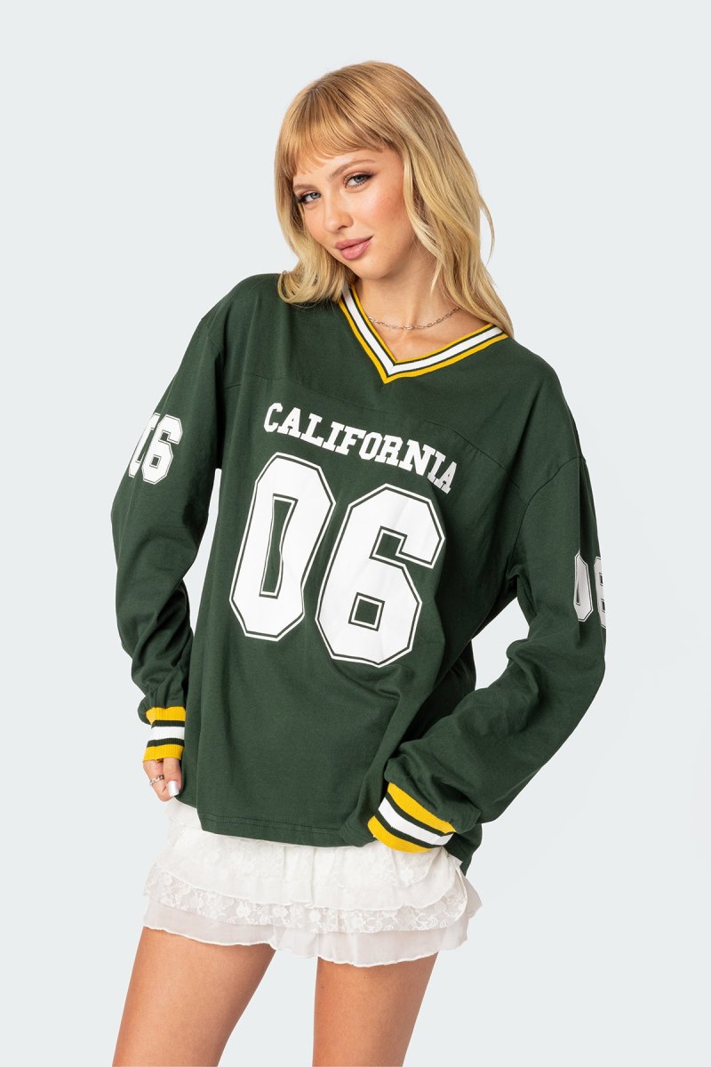 Edikted Cali Oversized Baseball T Shirts Green | USA UE183108V4