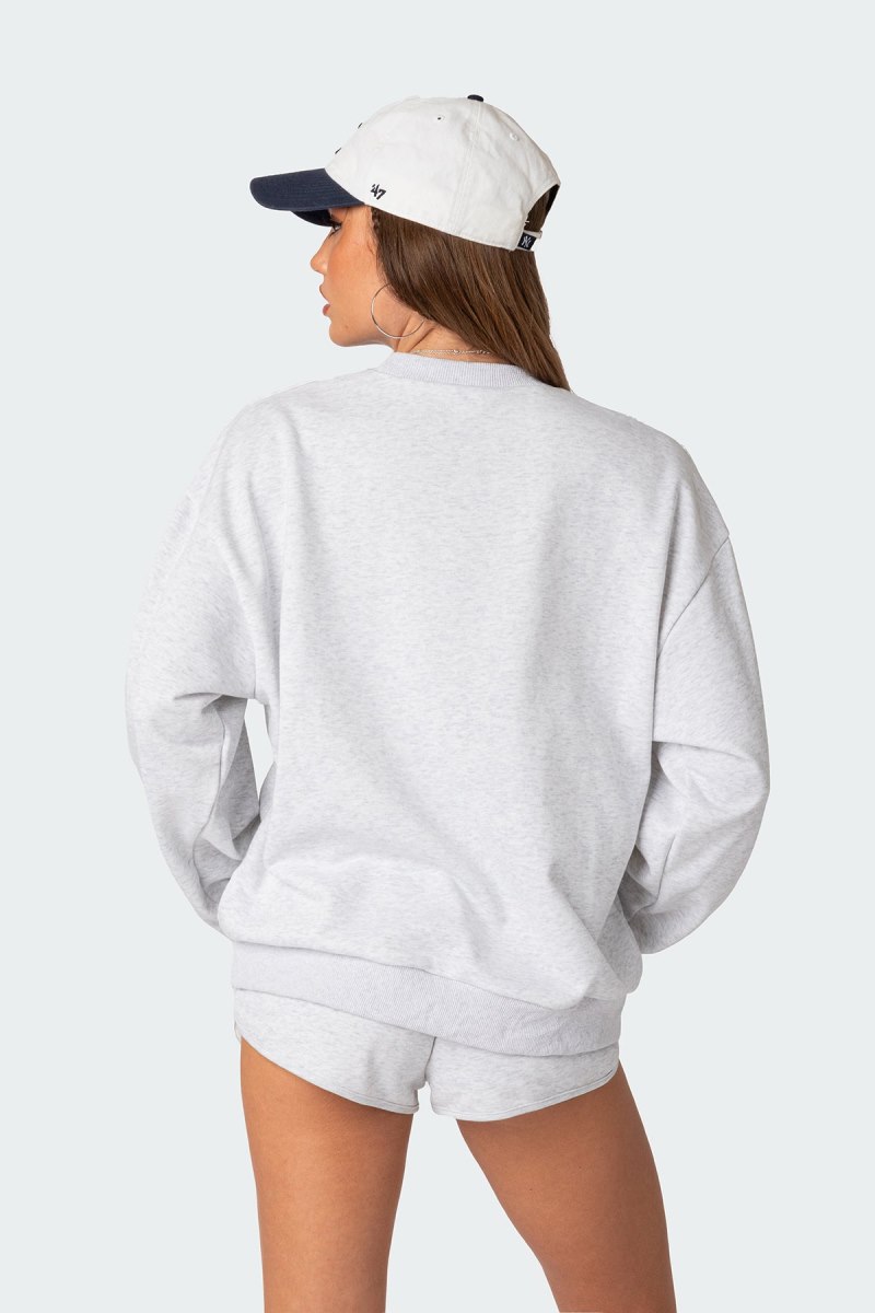 Edikted California Girl Oversized Sweatshirts Gray Melange | USA EX217721D4