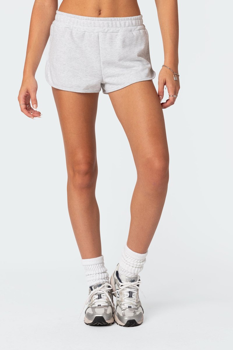 Edikted California Girl Shorts Gray Melange | USA UU222962X8
