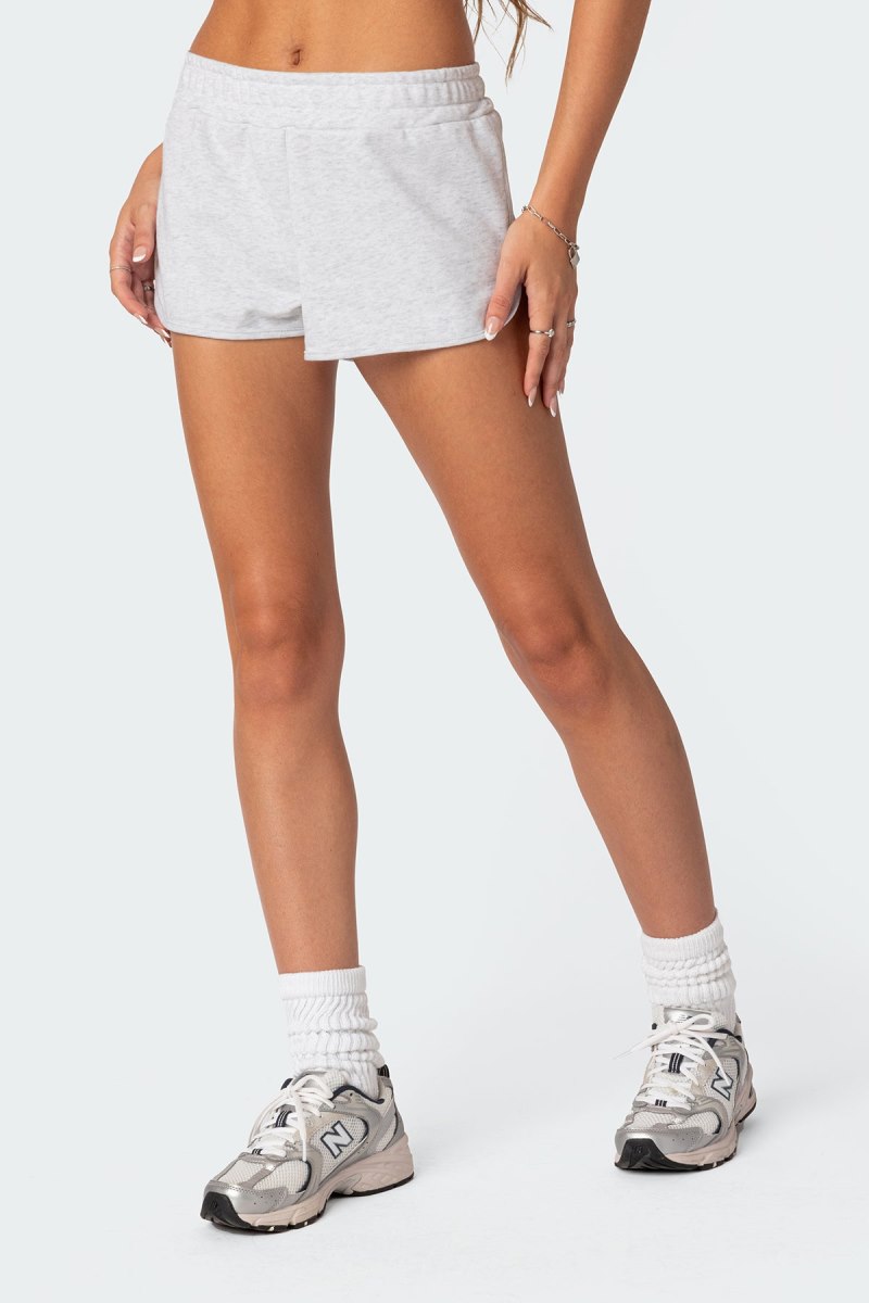 Edikted California Girl Shorts Gray Melange | USA UU222962X8