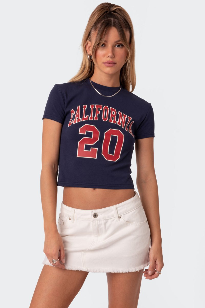 Edikted California T Shirt Graphic Tops Gray | USA II993869P3