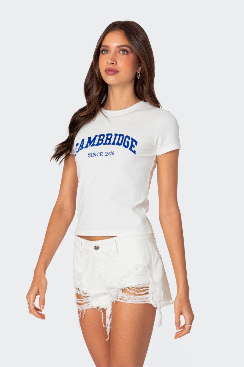 Edikted Cambridge T Shirt Graphic Tops White | USA UV600020V6