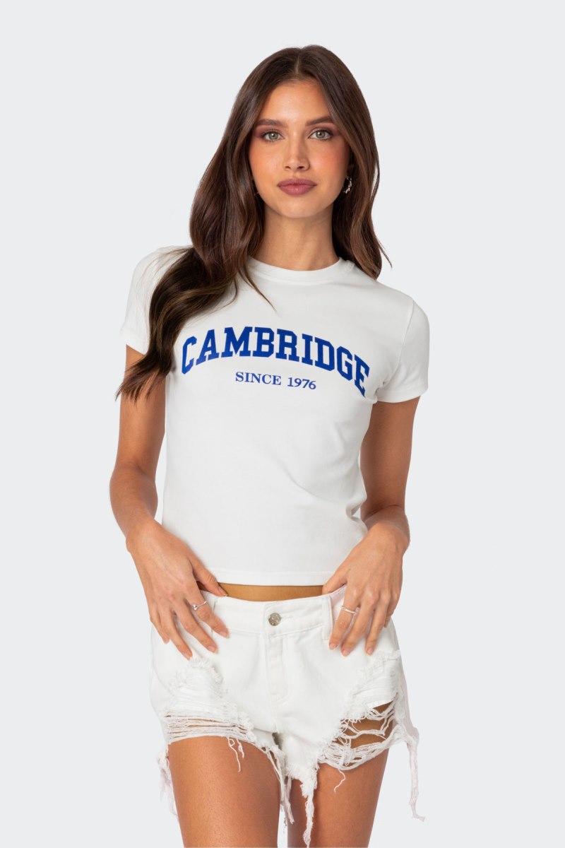 Edikted Cambridge T Shirt Graphic Tops White | USA UV600020V6