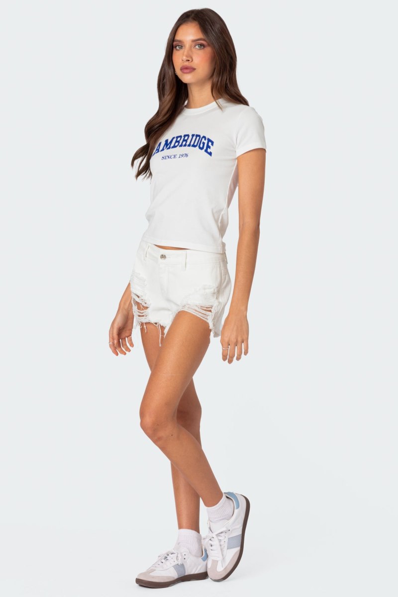 Edikted Cambridge T Shirt Graphic Tops White | USA UV600020V6