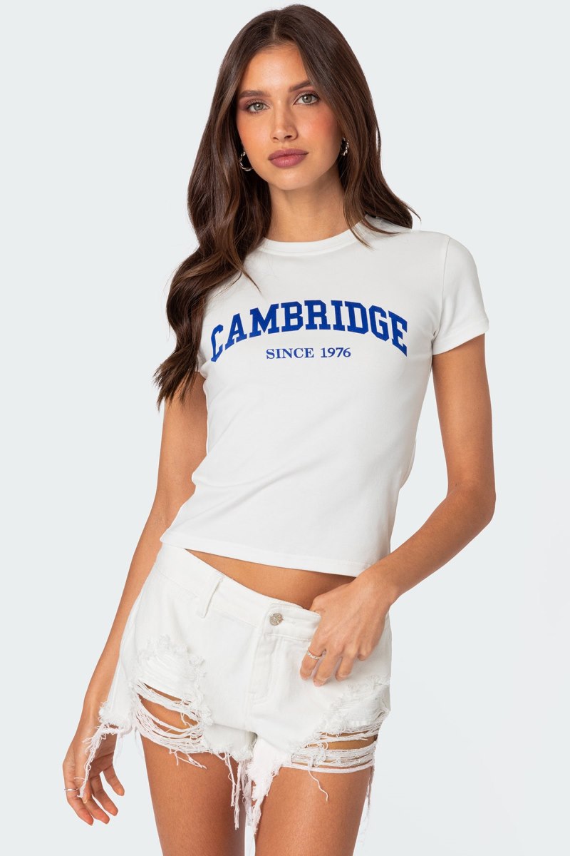 Edikted Cambridge T Shirt Graphic Tops White | USA UV600020V6
