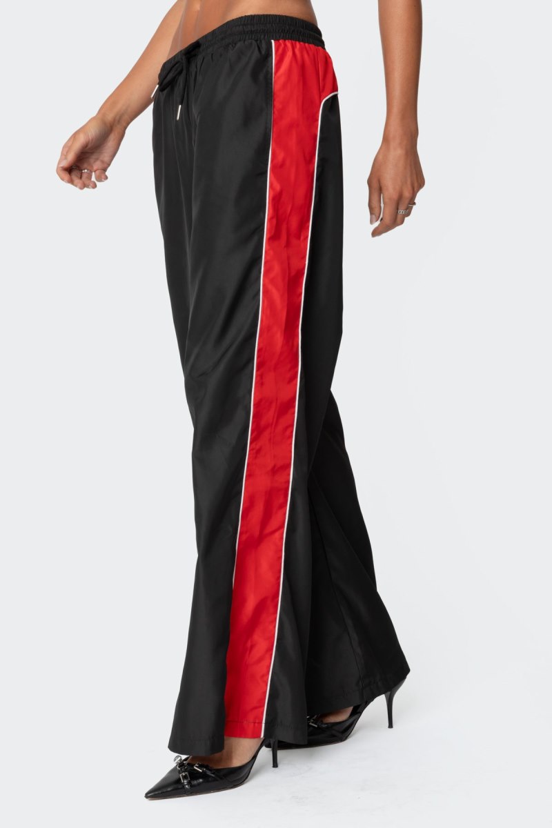 Edikted Cameron Contrast Panel Track Pants Black | USA ZK063416G2