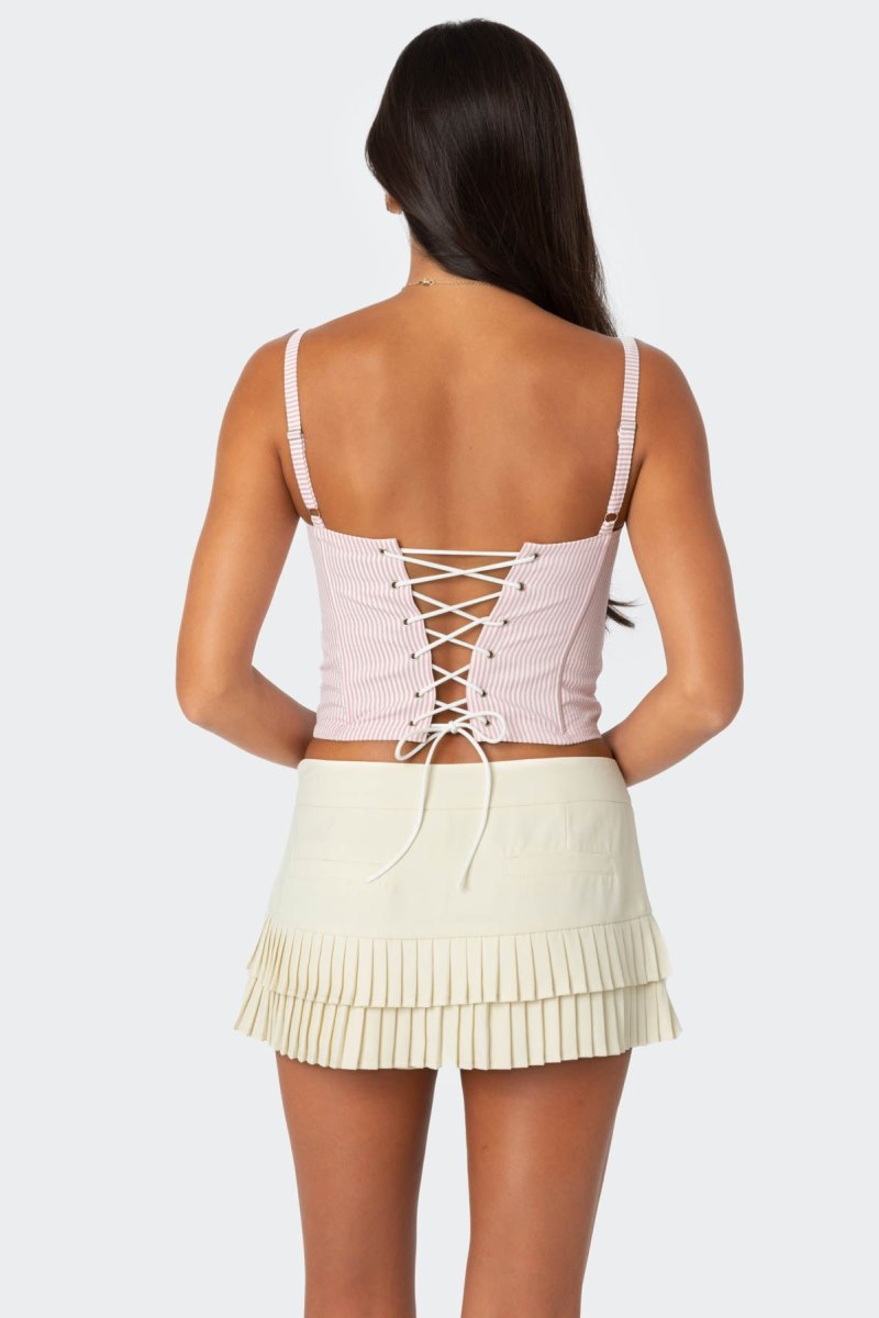 Edikted Cammie Striped Corset Blue And White | USA PJ648174U3