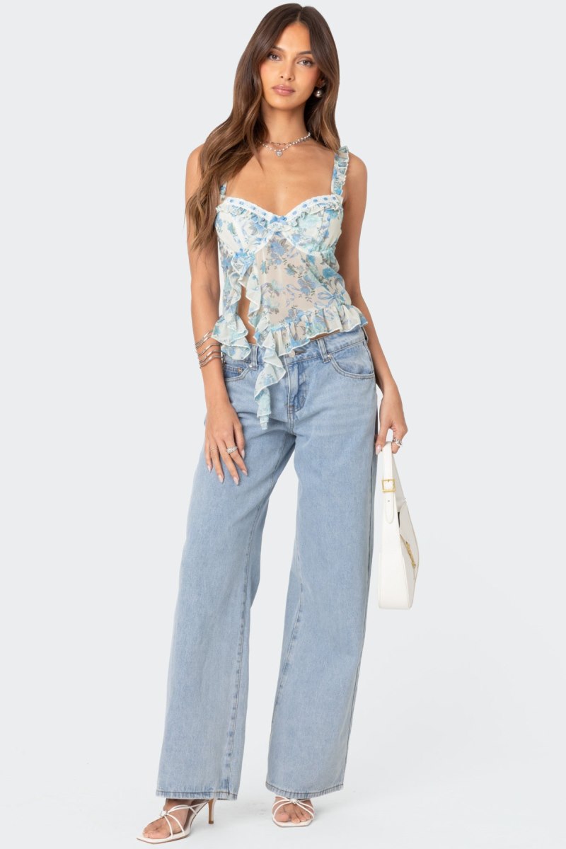 Edikted Cascade Ruffled Bra Tank Top Mix | USA MA082918D1