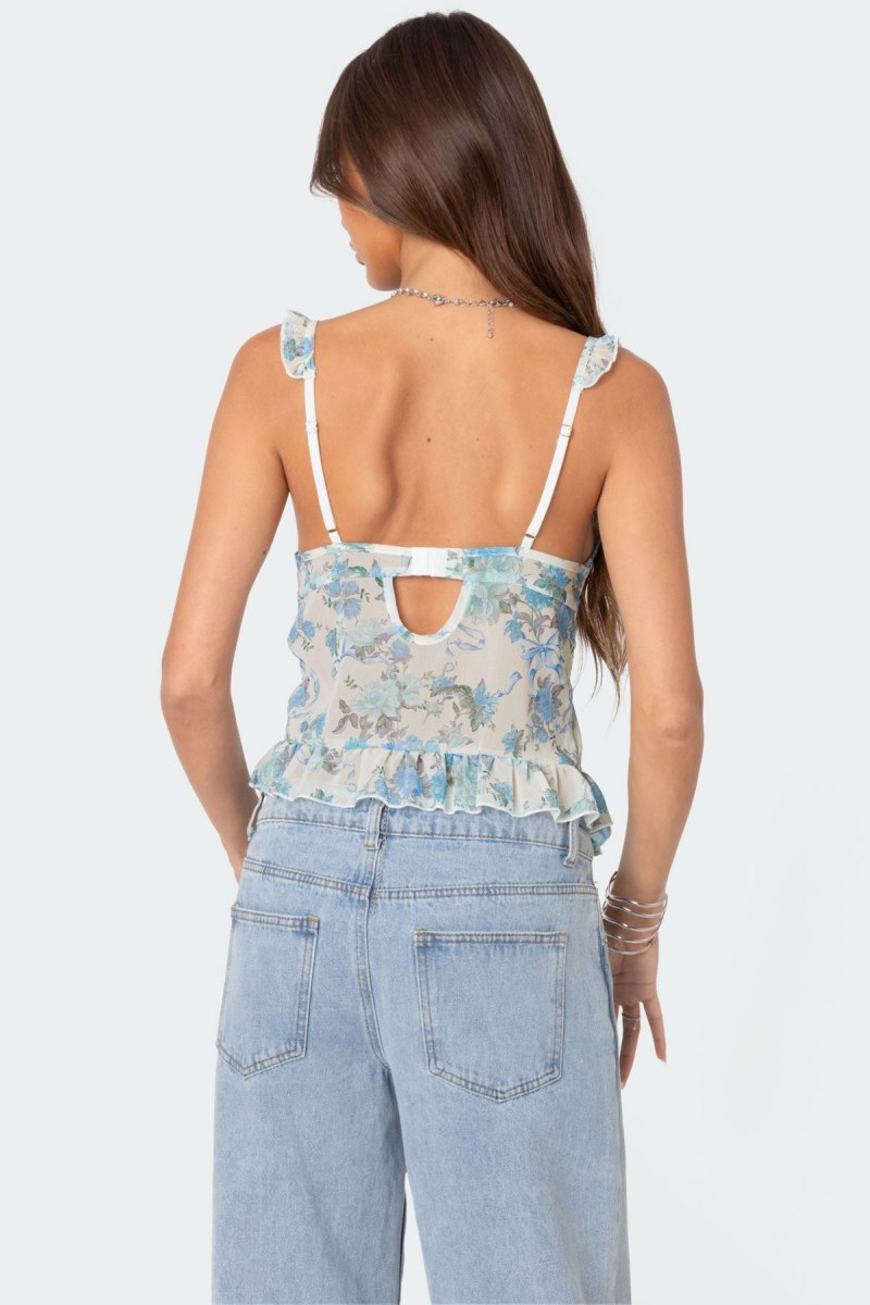 Edikted Cascade Ruffled Bra Tank Top Mix | USA MA082918D1