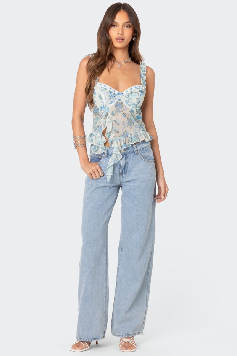 Edikted Cascade Ruffled Bra Tank Top Mix | USA MA082918D1