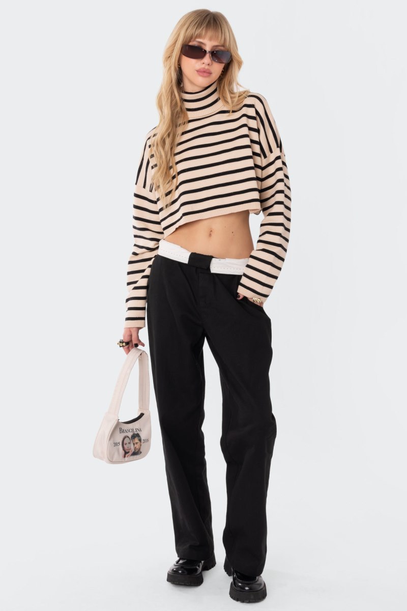 Edikted Cassidy Turtle Neck Sweater Long Sleeve Tops Beige | USA MH077427N2