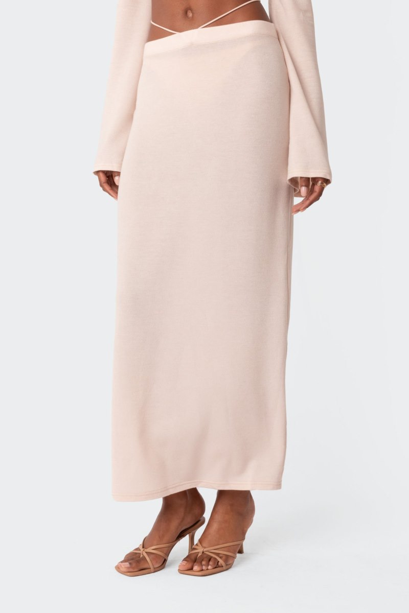 Edikted Celeste Low Rise Strap Maxi Skirts Cream | USA JW014991A3