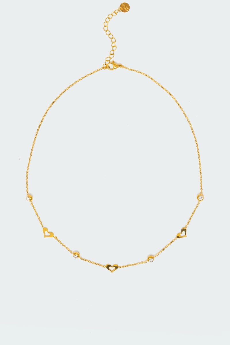 Edikted Chain Of Hearts Necklaces Gold | USA QB427712N5