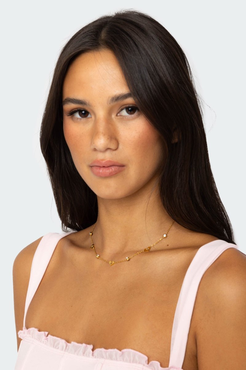Edikted Chain Of Hearts Necklaces Gold | USA QB427712N5