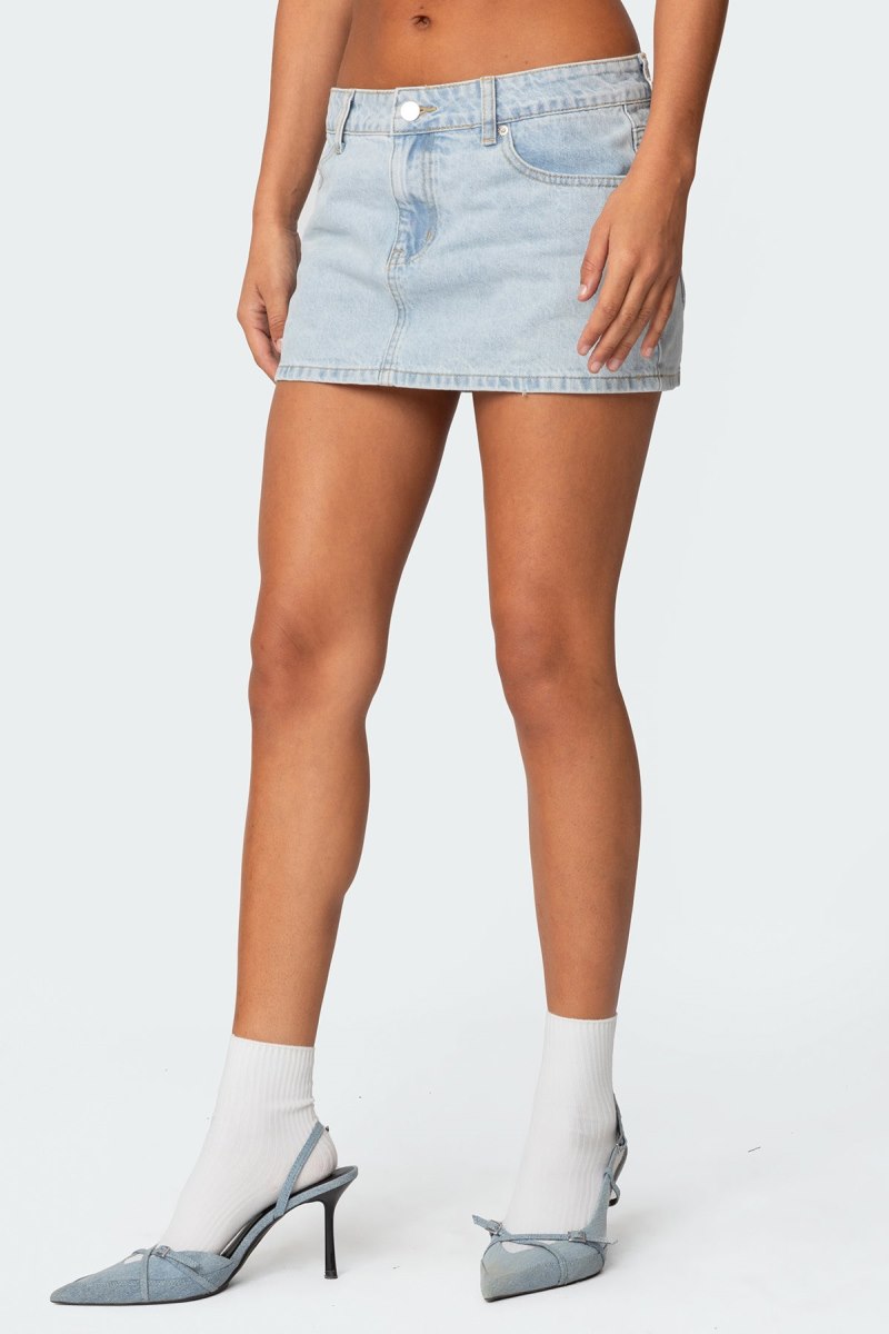 Edikted Chiara Denim Micro Skirts Black Washed | USA MK342104A9
